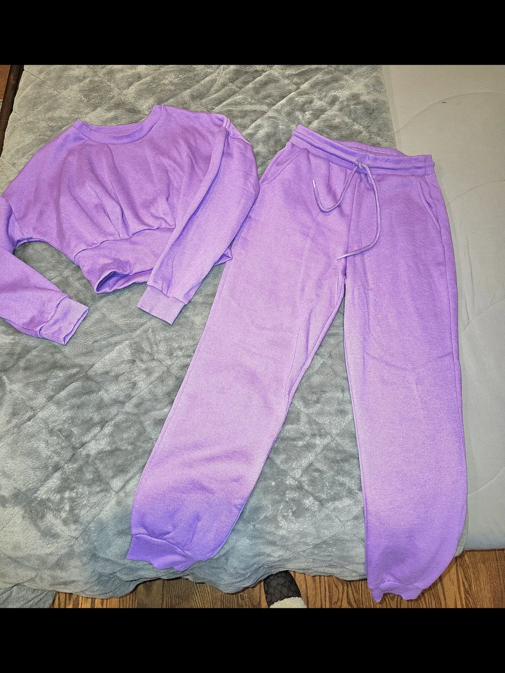 NWOT Purple Two-Piece Set — Cozy Crop Top & Jogger Pants